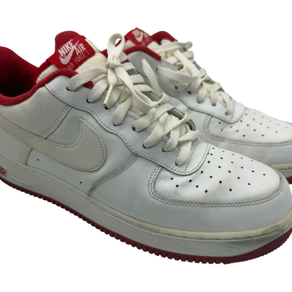 Nike Air Force 1 Low White University Red CD0884-101 Mens‎ Size 12 Used